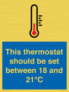 This thermostat should be set between 18 and 21°C